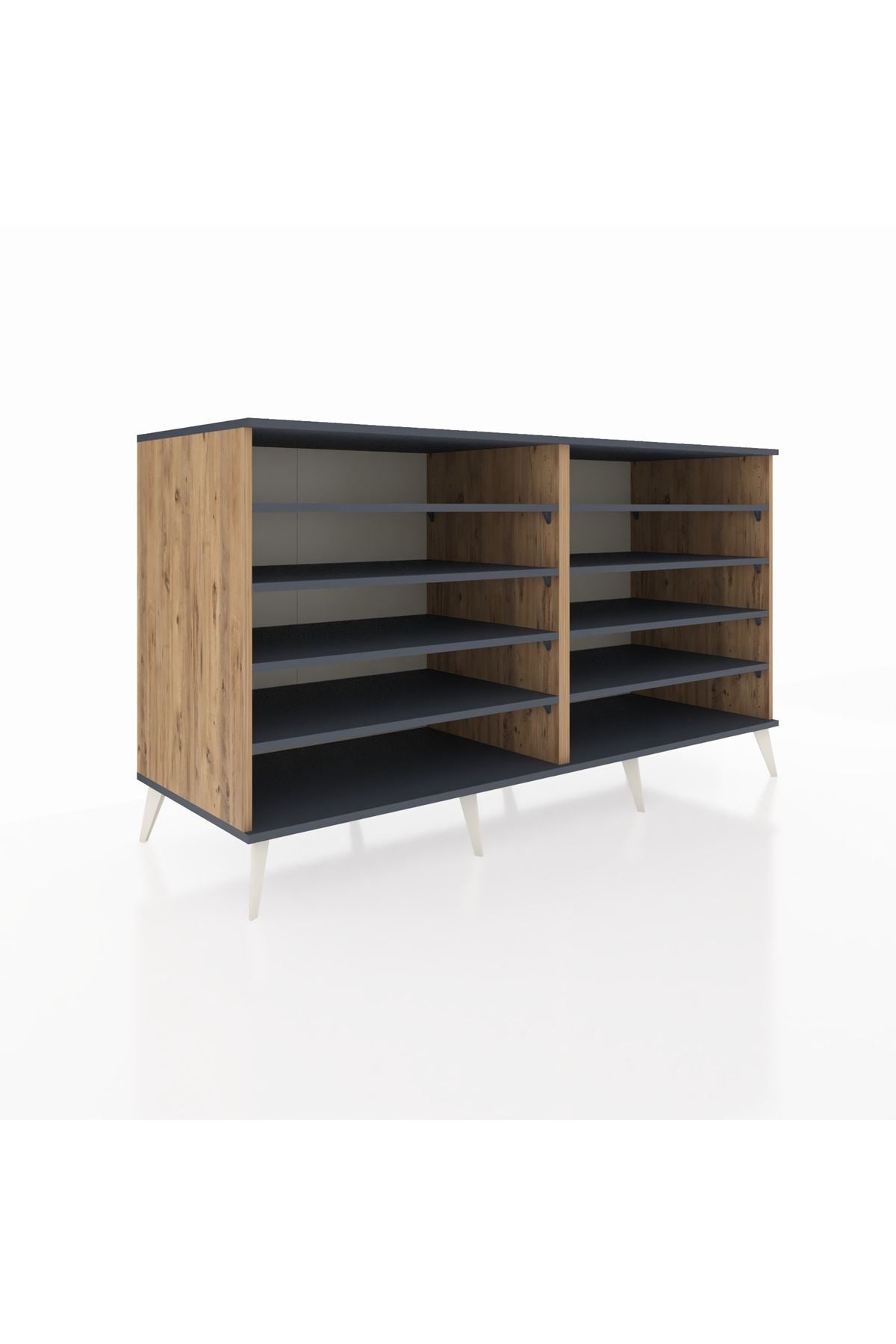 Kronos Konsol 8 Raflı 176x59x99 Çam-Antrasit