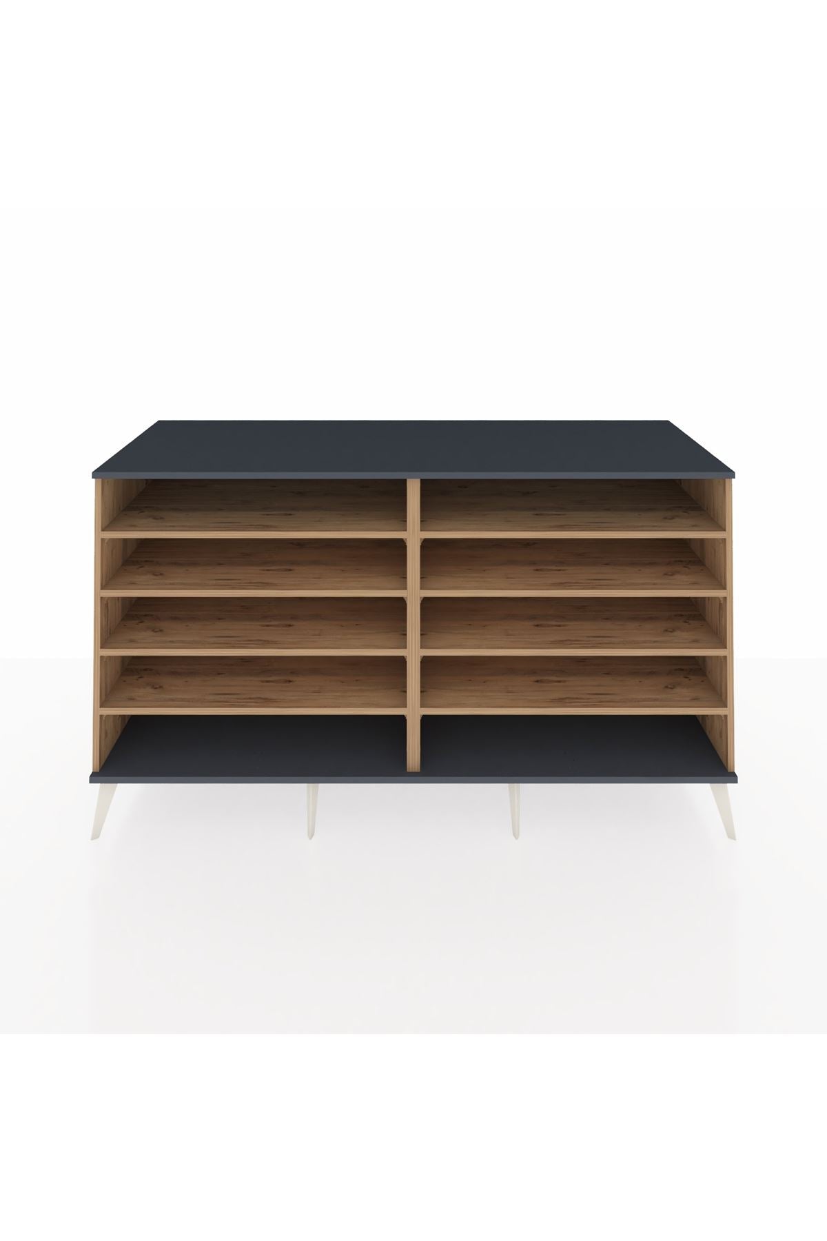 Kronos Konsol 8 Raflı 176x59x99 Çam-Antrasit/Çam