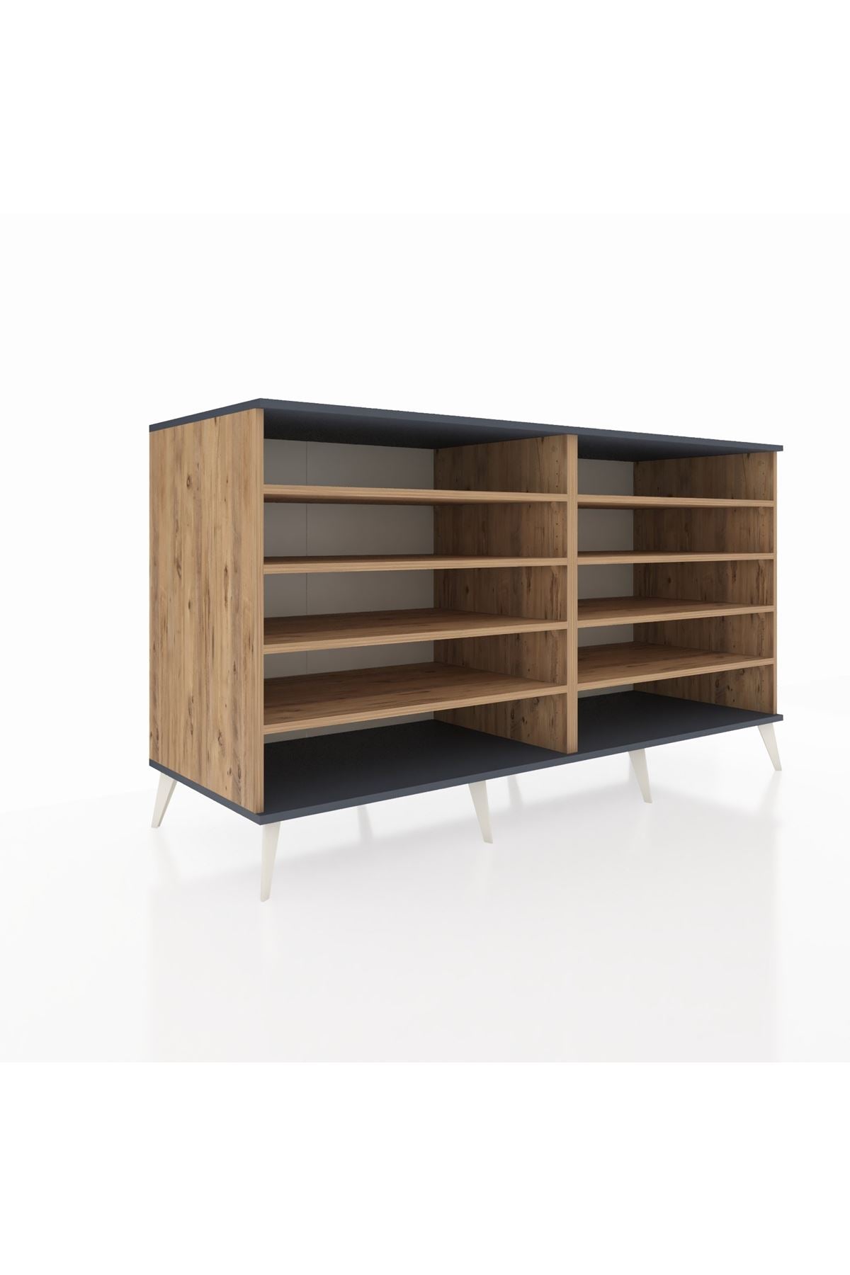 Kronos Konsol 8 Raflı 176x59x99 Çam-Antrasit/Çam