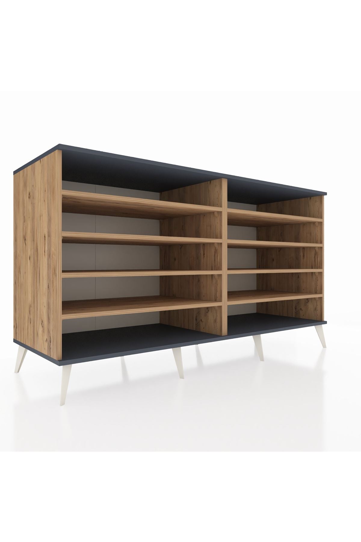 Kronos Konsol 8 Raflı 176x59x99 Çam-Antrasit/Çam