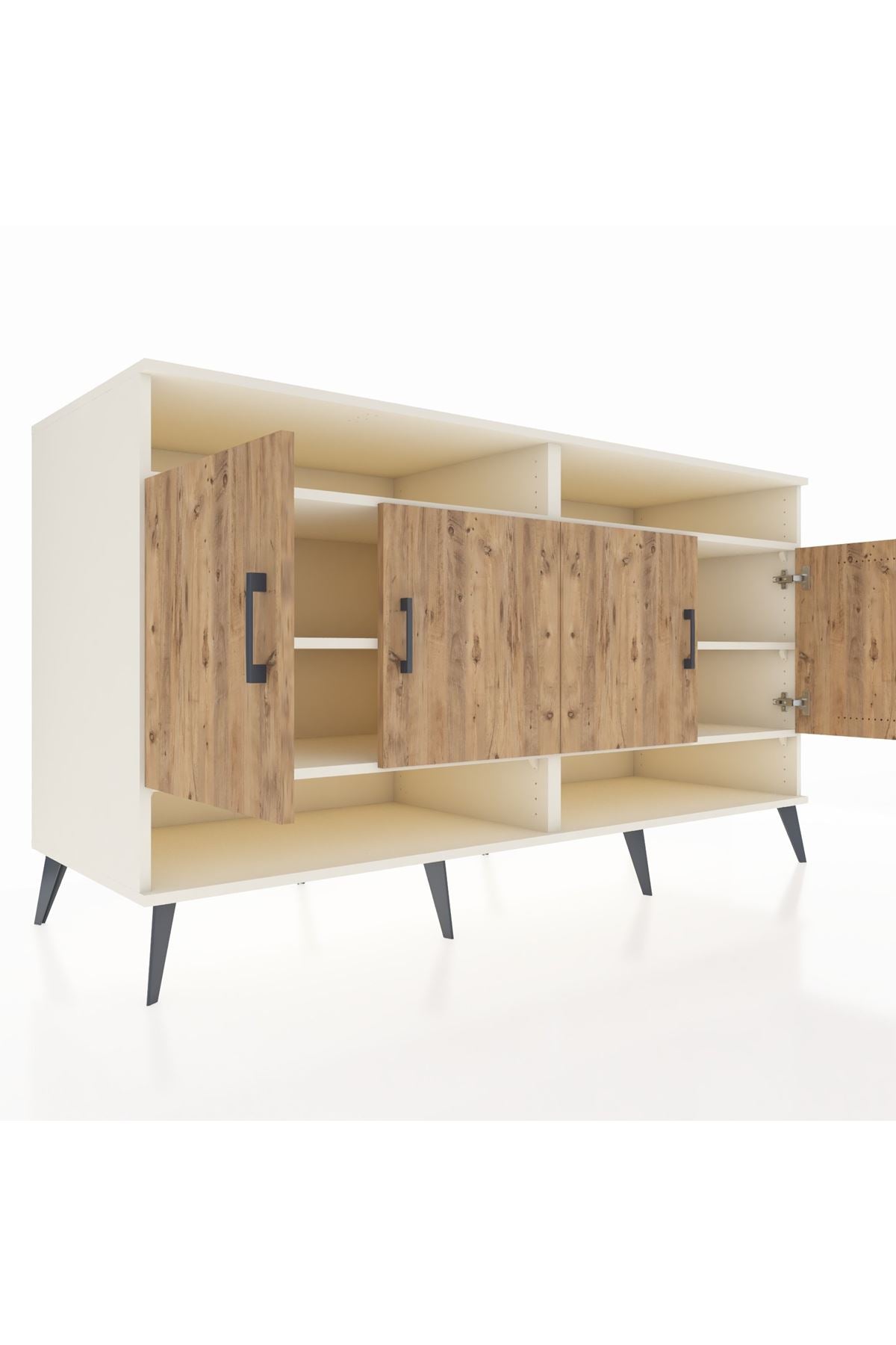 Kronos Konsol 6 Raflı 4 Kapaklı 176x59x99 Aytaşı-Çam