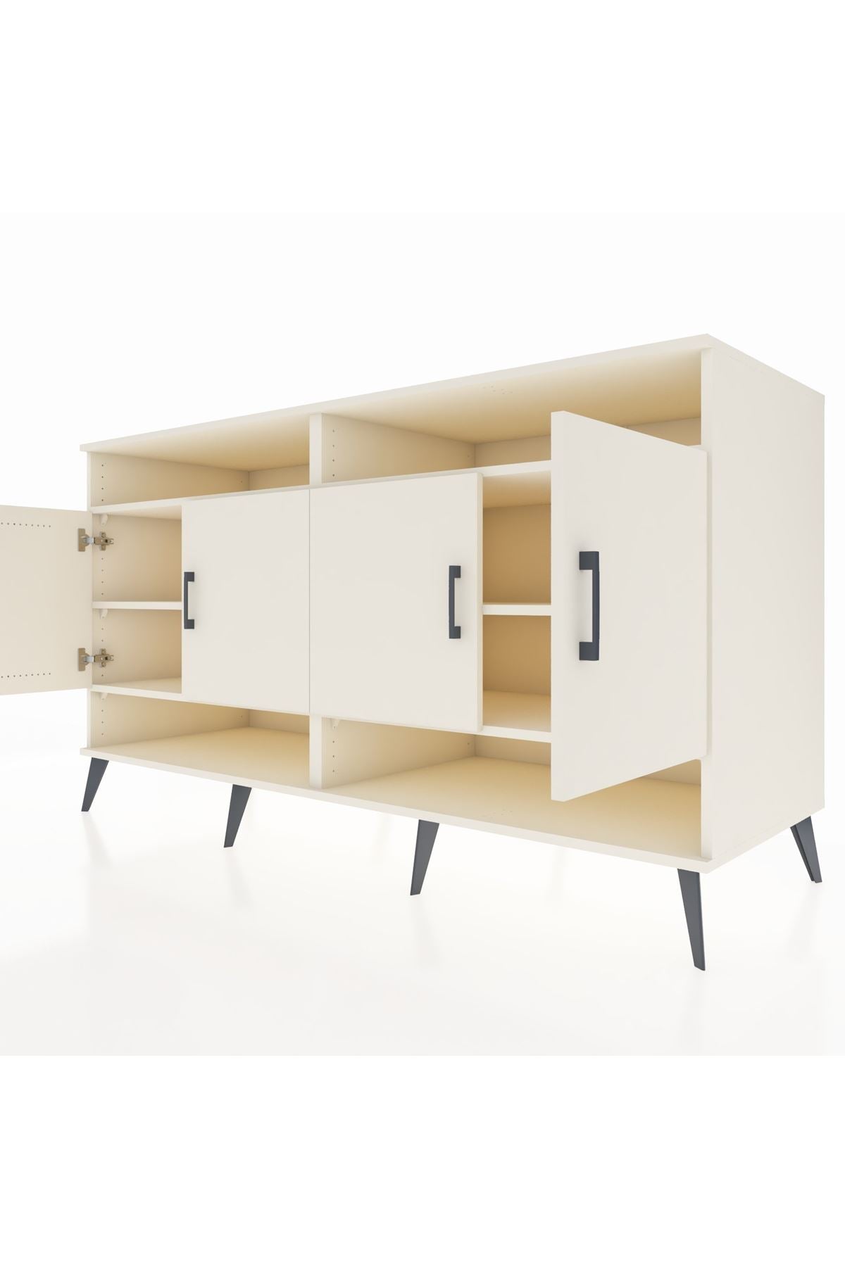 Kronos Konsol 6 Raflı 4 Kapaklı 176x59x99 Aytaşı-Aytaşı