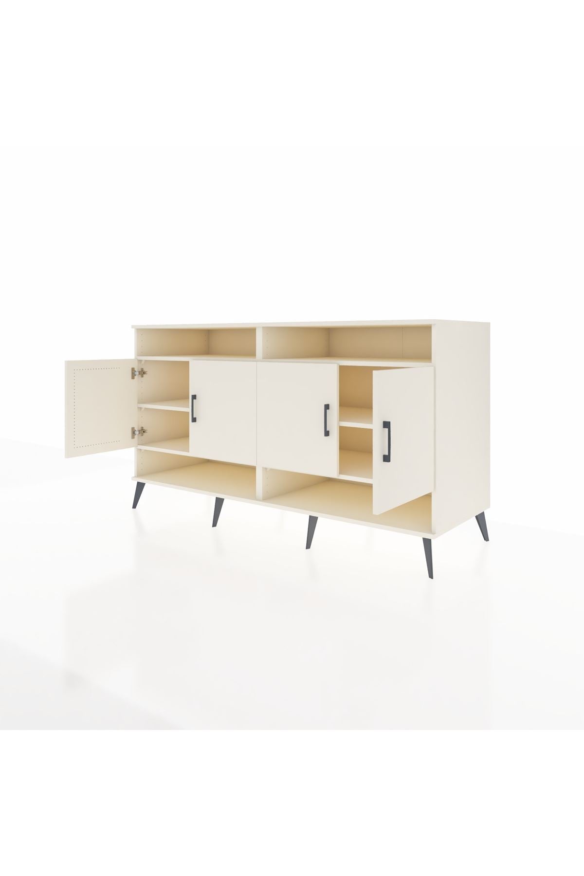 Kronos Konsol 6 Raflı 4 Kapaklı 176x59x99 Aytaşı-Aytaşı/Antrasit