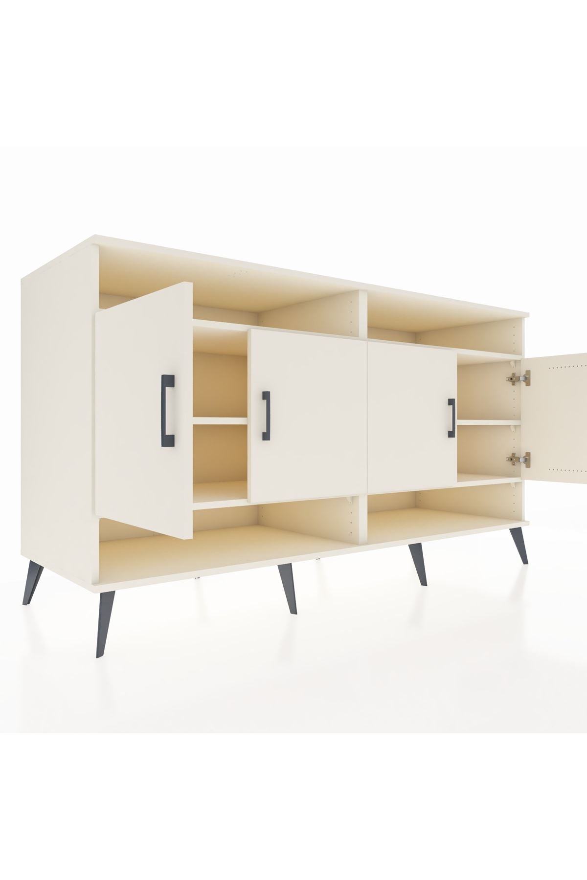 Kronos Konsol 6 Raflı 4 Kapaklı 176x59x99 Aytaşı-Aytaşı/Antrasit