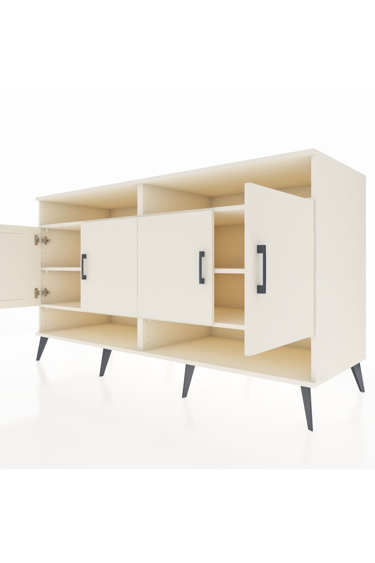 Kronos Konsol 6 Raflı 4 Kapaklı 176x59x99 Aytaşı-Aytaşı/Çam