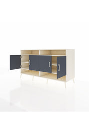 Kronos Konsol 6 Raflı 4 Kapaklı 176x59x99 Aytaşı-Antrasit/Aytaşı