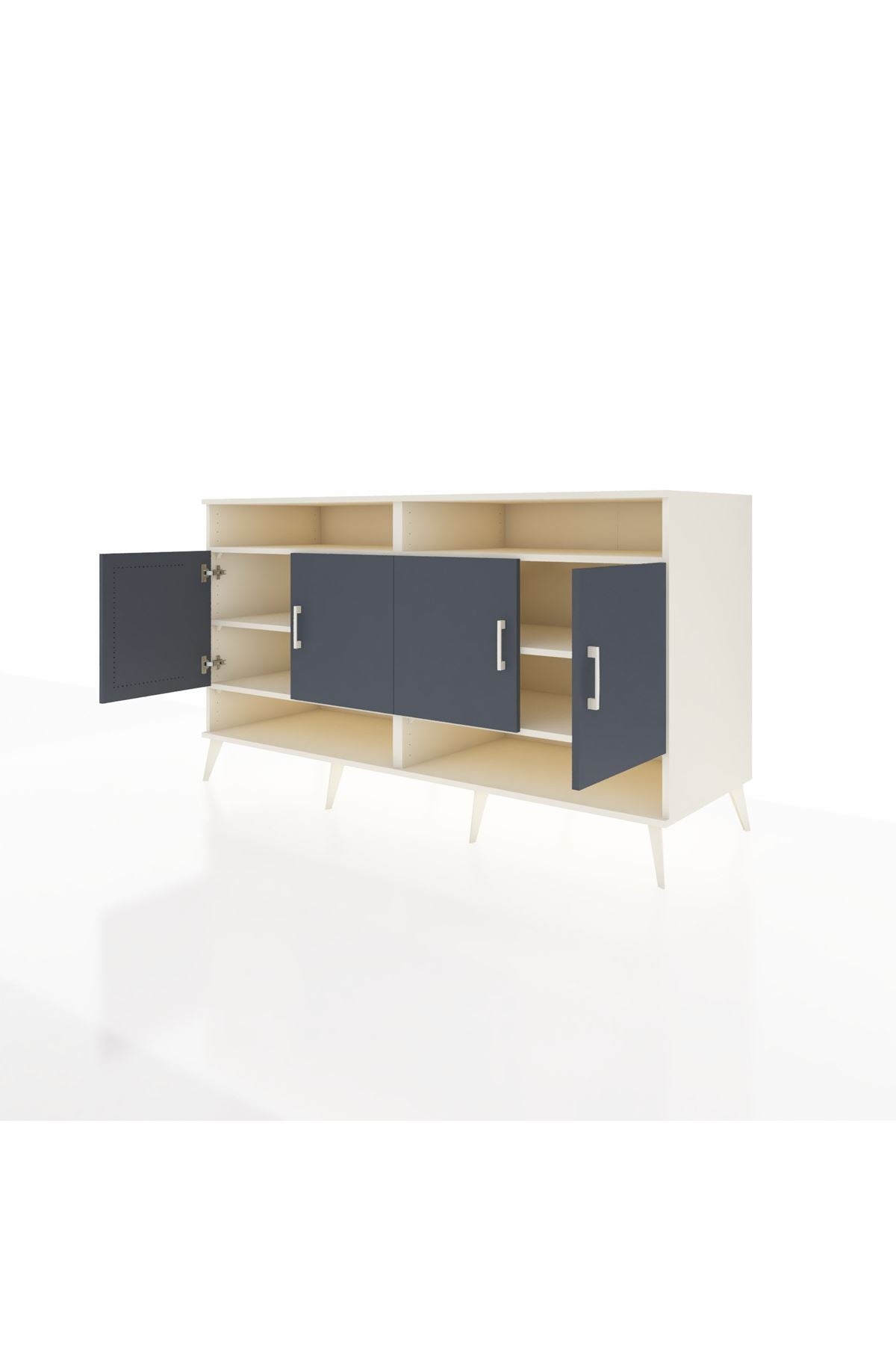 Kronos Konsol 6 Raflı 4 Kapaklı 176x59x99 Aytaşı-Antrasit