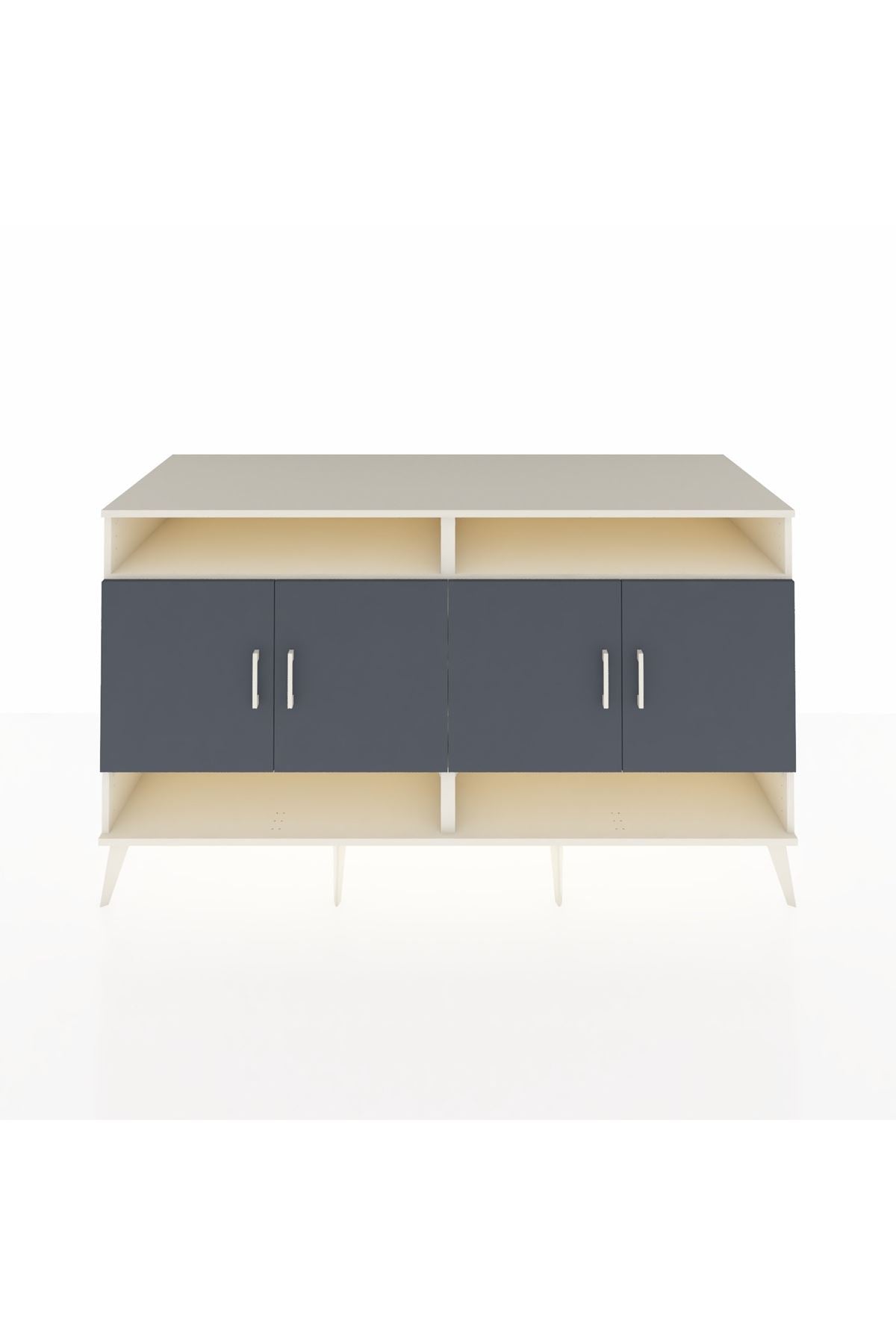 Kronos Konsol 6 Raflı 4 Kapaklı 176x59x99 Aytaşı-Antrasit/Çam