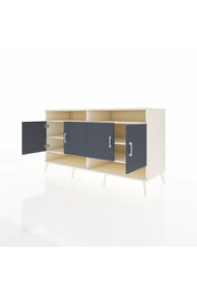 Kronos Konsol 6 Raflı 4 Kapaklı 176x59x99 Aytaşı-Antrasit/Çam