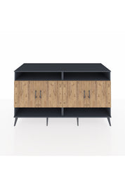 Kronos Konsol 6 Raflı 4 Kapaklı 176x59x99 Antrasit-Çam/Aytaşı