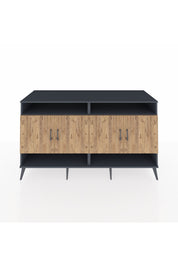 Kronos Konsol 6 Raflı 4 Kapaklı 176x59x99 Antrasit-Çam/Antrasit