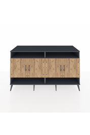 Kronos Konsol 6 Raflı 4 Kapaklı 176x59x99 Antrasit-Çam
