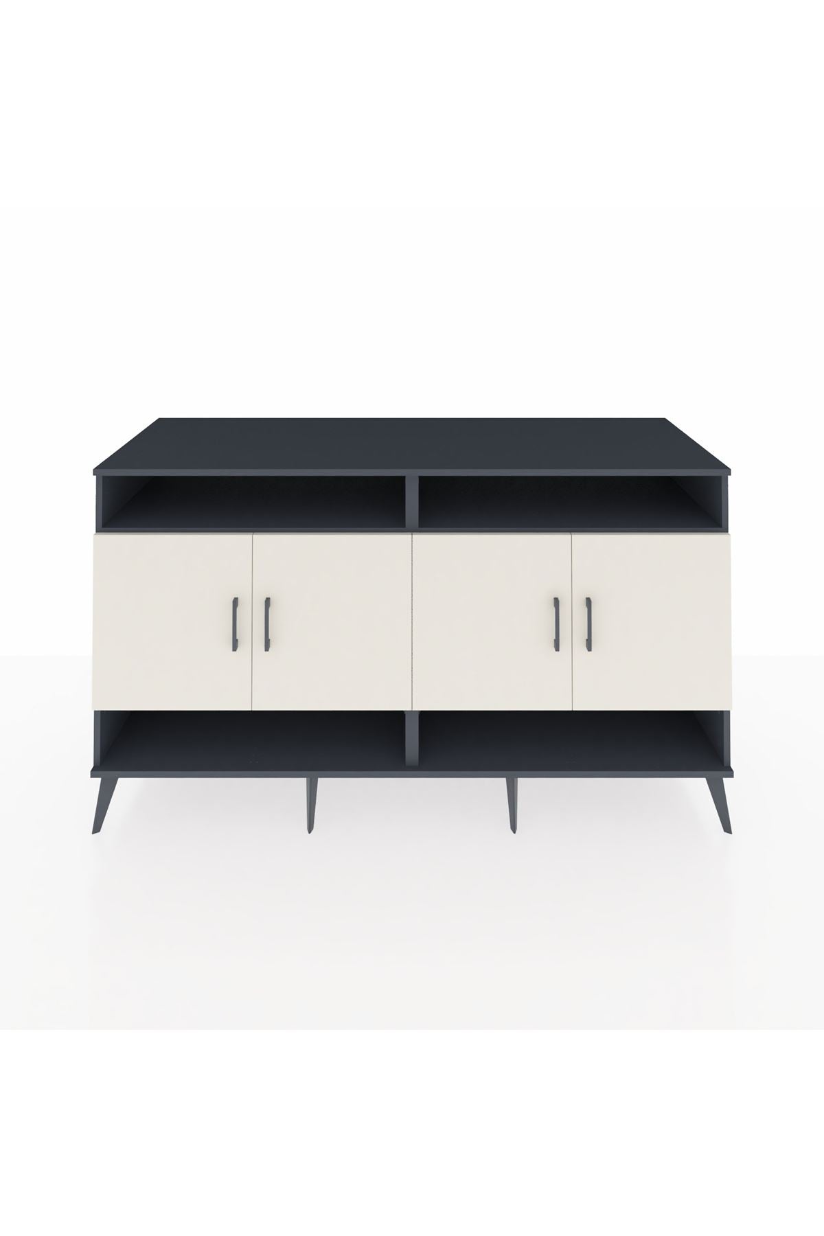 Kronos Konsol 6 Raflı 4 Kapaklı 176x59x99 Antrasit-Aytaşı