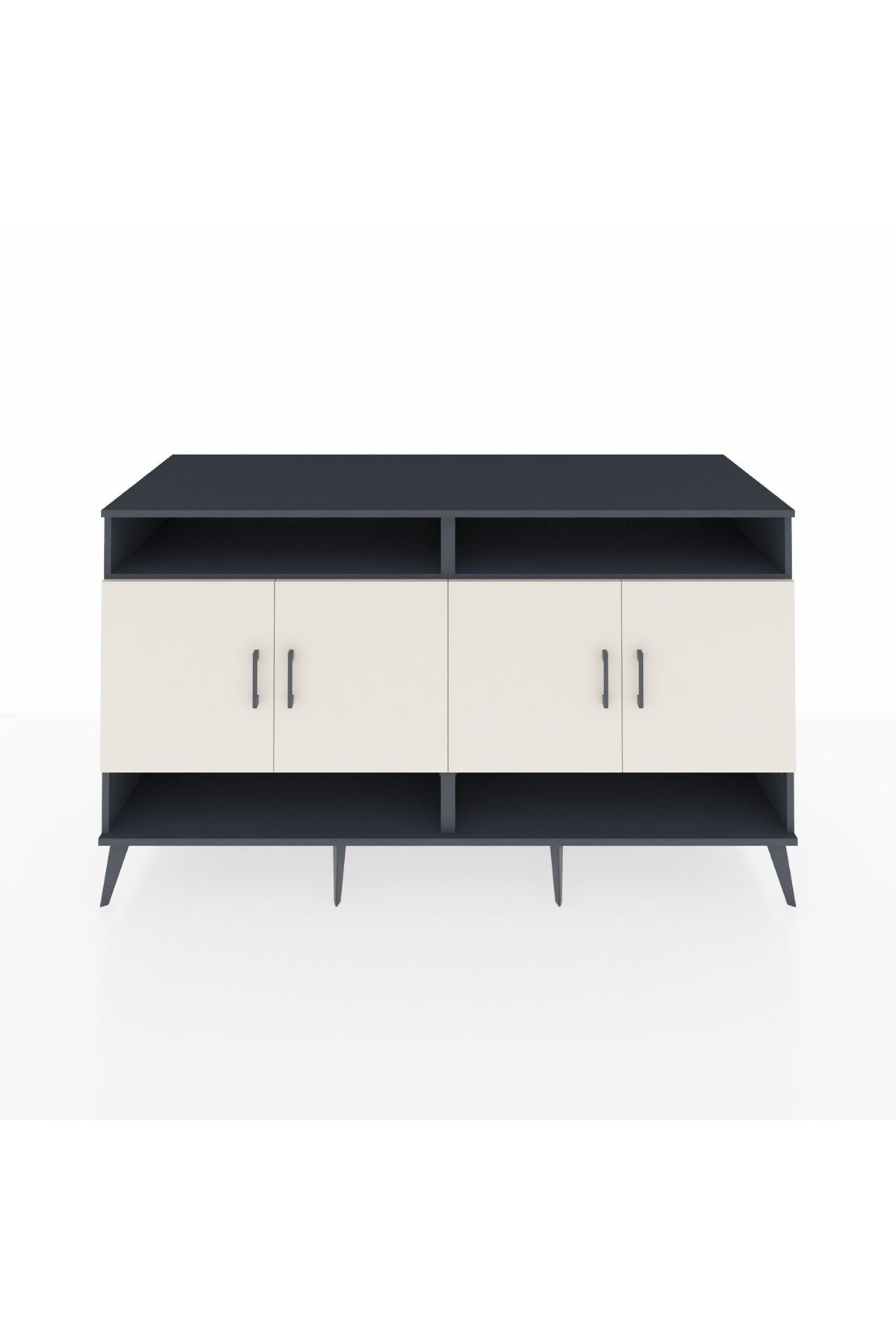 Kronos Konsol 6 Raflı 4 Kapaklı 176x59x99 Antrasit-Aytaşı/Antrasit