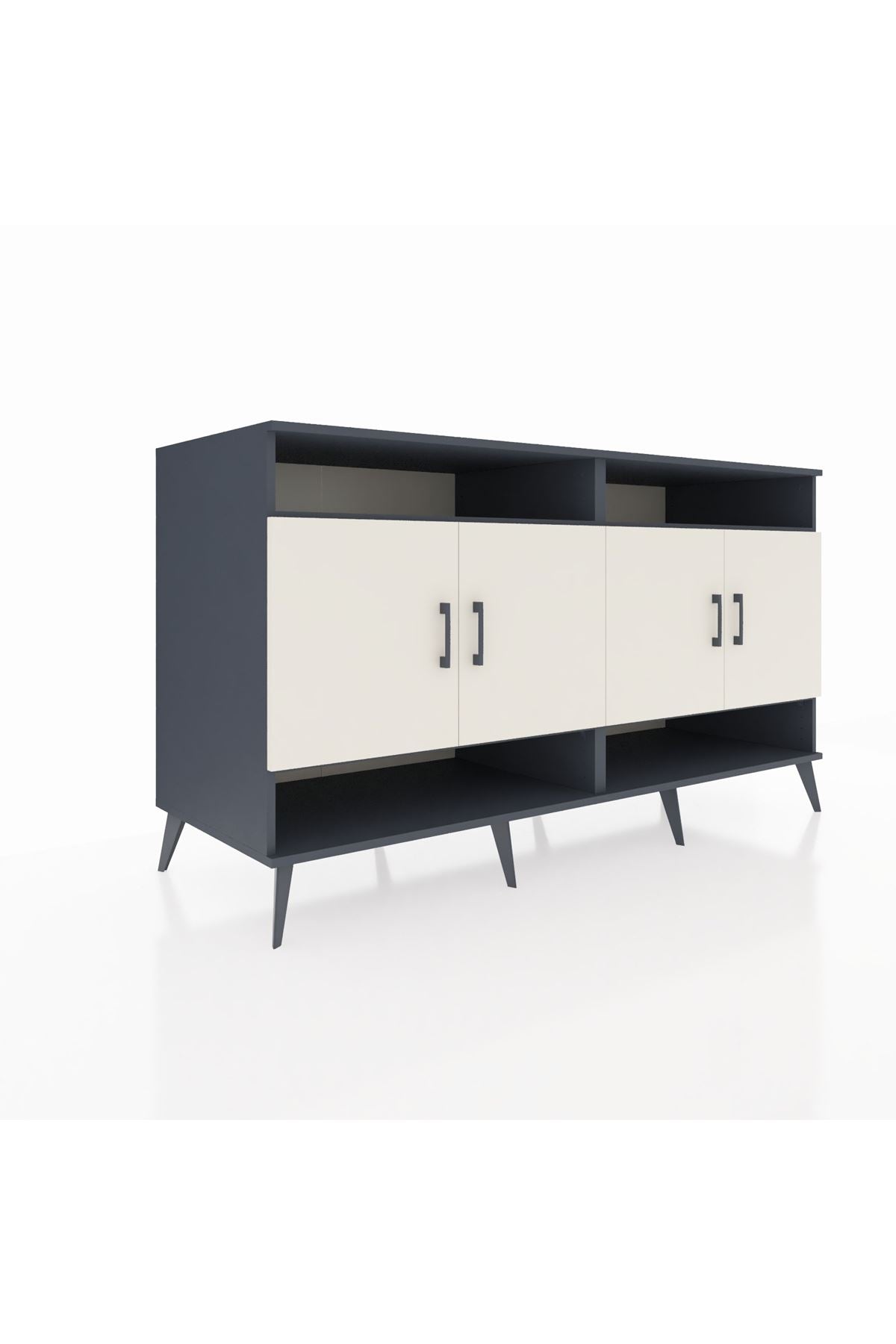 Kronos Konsol 6 Raflı 4 Kapaklı 176x59x99 Antrasit-Aytaşı/Antrasit