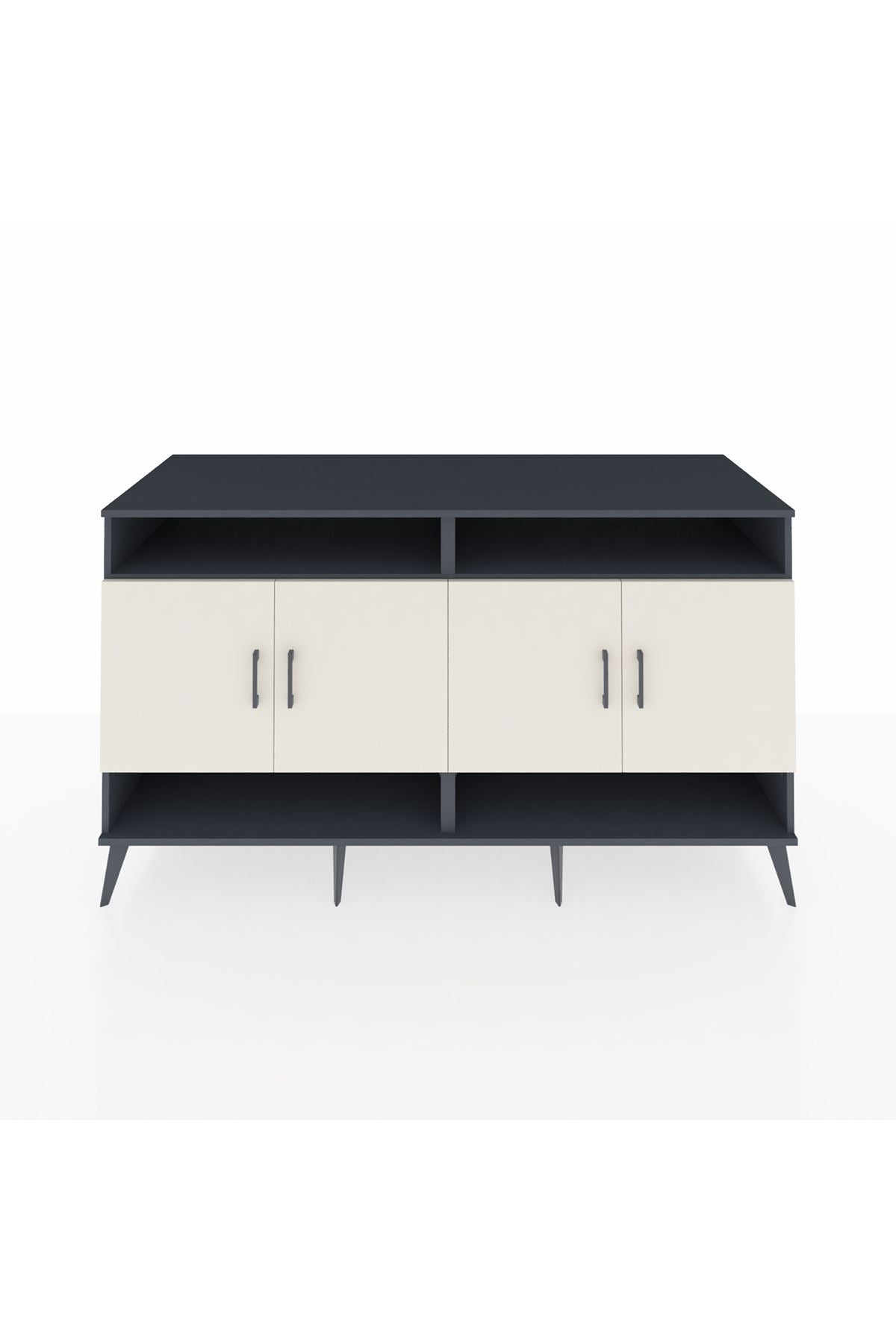 Kronos Konsol 6 Raflı 4 Kapaklı 176x59x99 Antrasit-Aytaşı/Çam