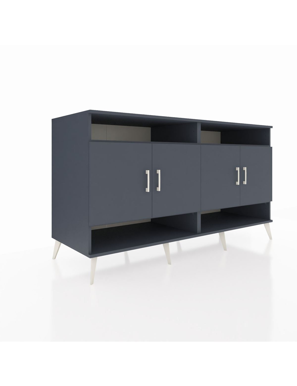 Kronos Konsol 6 Raflı 4 Kapaklı 176x59x99 Antrasit-Antrasit