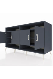 Kronos Konsol 6 Raflı 4 Kapaklı 176x59x99 Antrasit-Antrasit/Çam