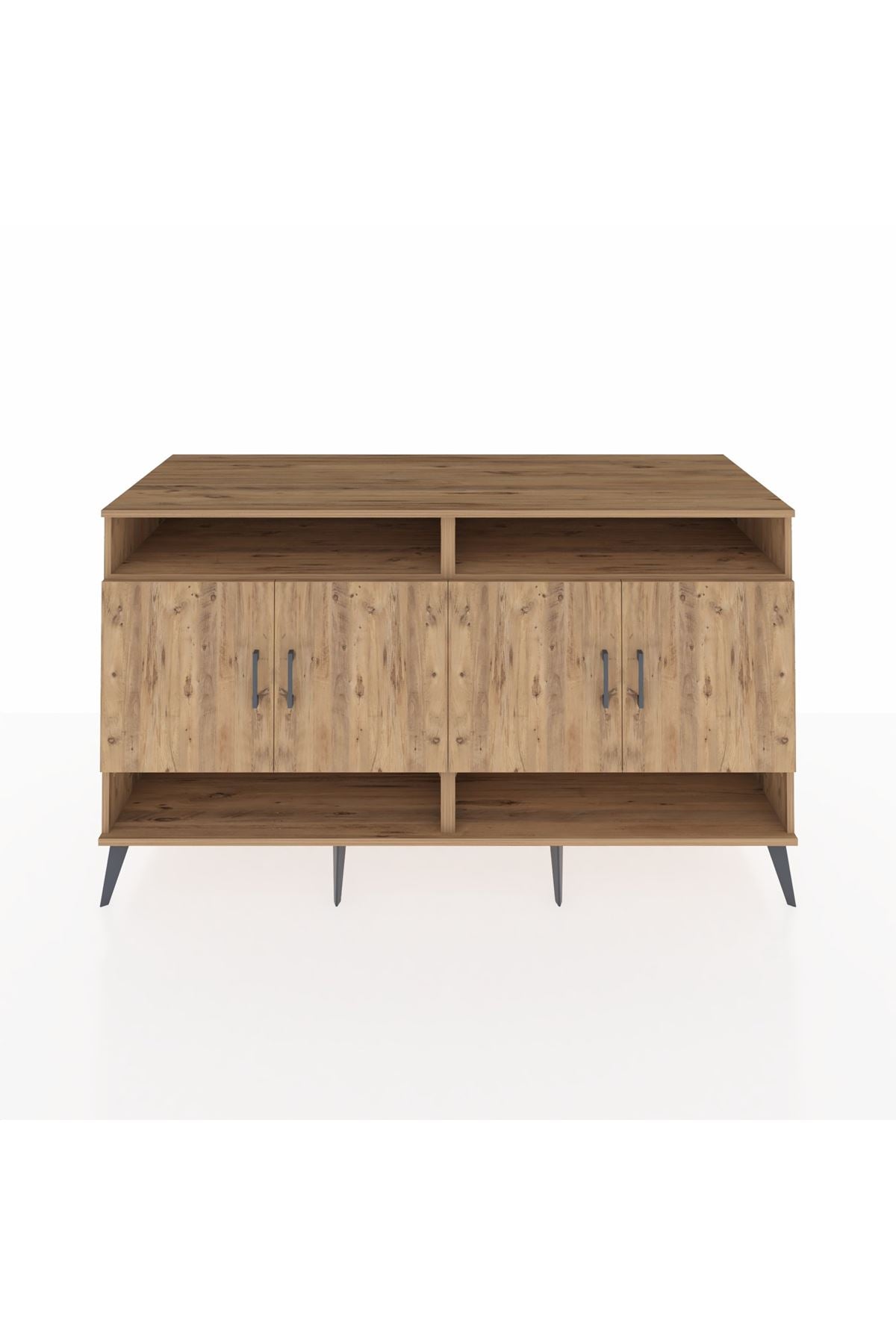 Kronos Konsol 6 Raflı 4 Kapaklı 176x59x99 Çam-Çam/Aytaşı