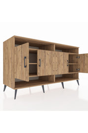 Kronos Konsol 6 Raflı 4 Kapaklı 176x59x99 Çam-Çam/Aytaşı