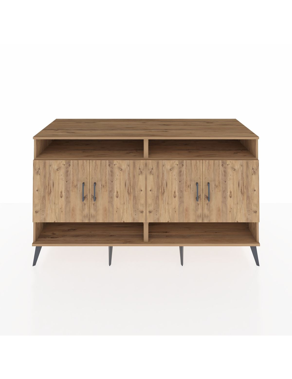 Kronos Konsol 6 Raflı 4 Kapaklı 176x59x99 Çam-Çam