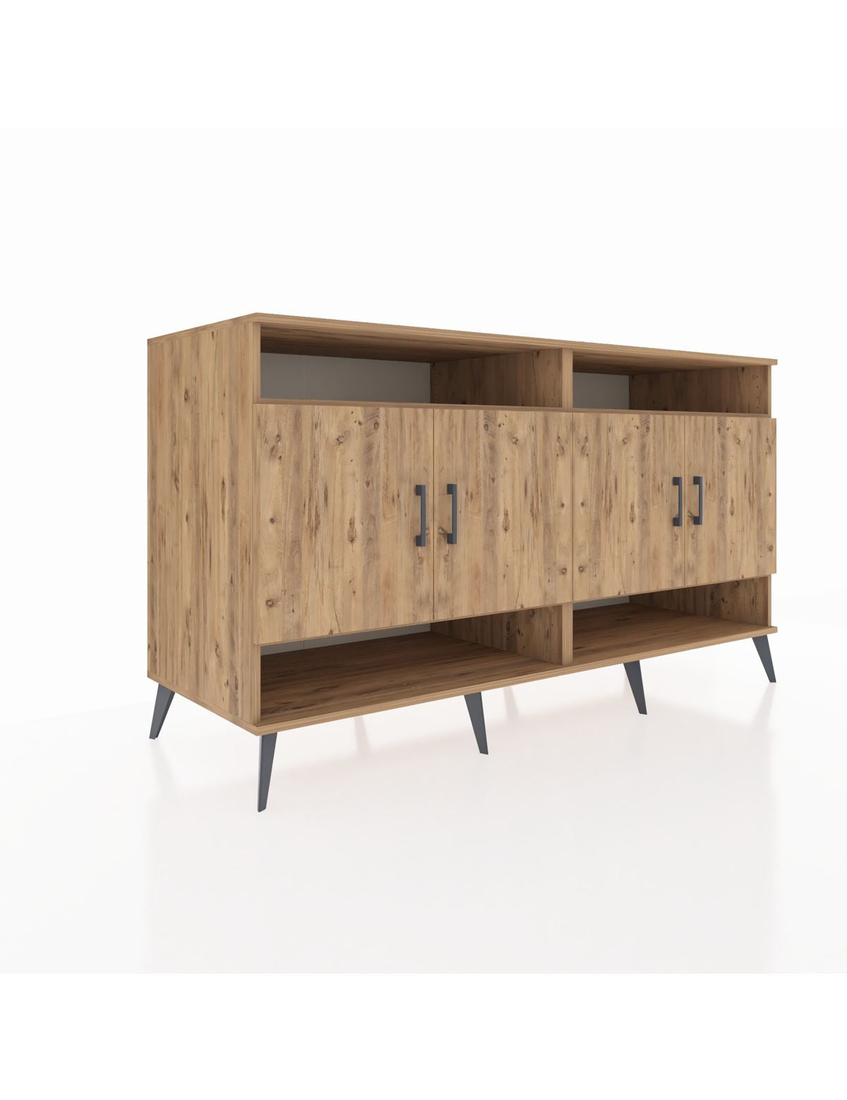 Kronos Konsol 6 Raflı 4 Kapaklı 176x59x99 Çam-Çam