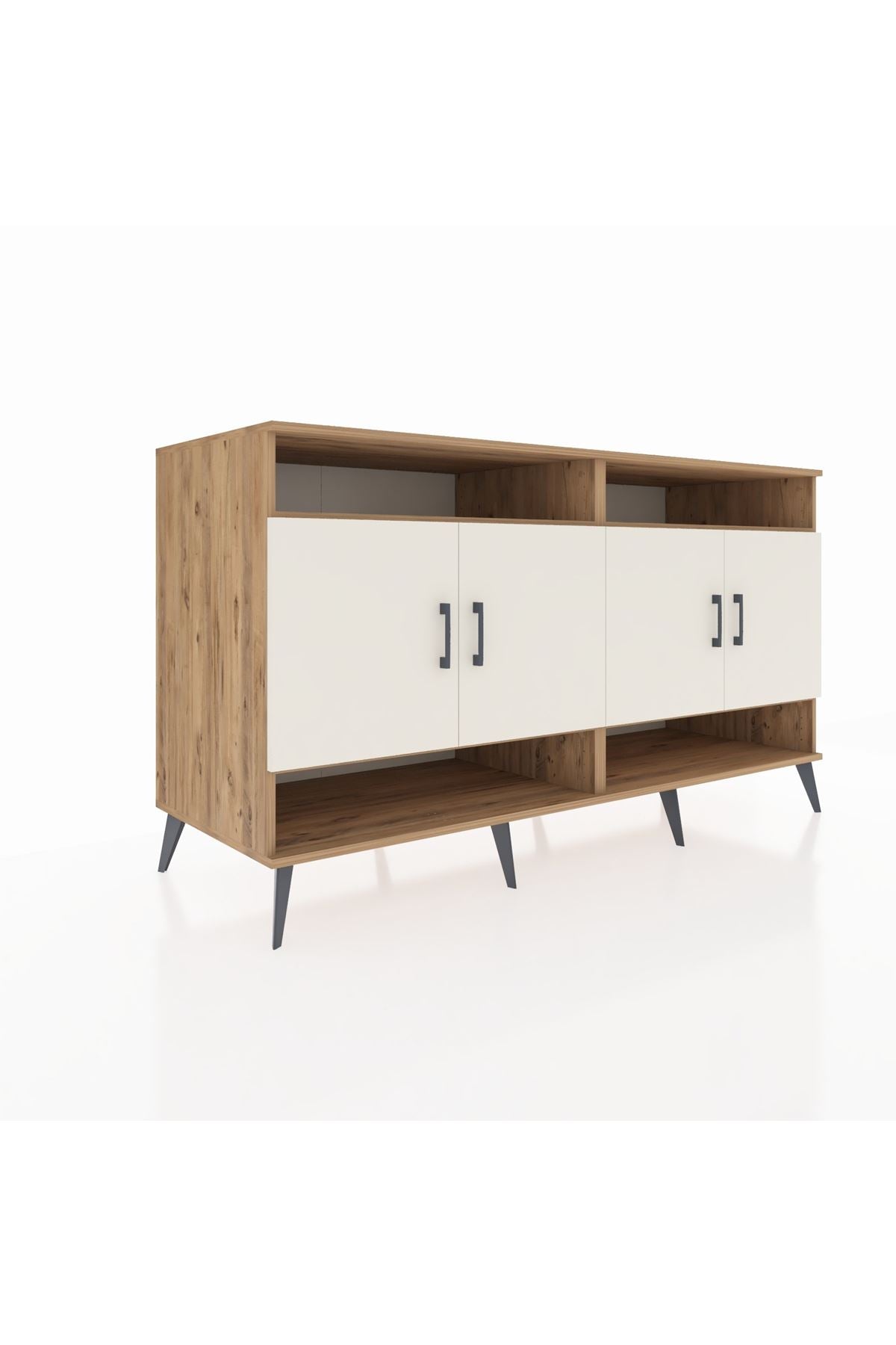 Kronos Konsol 6 Raflı 4 Kapaklı 176x59x99 Çam-Aytaşı