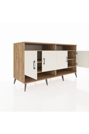 Kronos Konsol 6 Raflı 4 Kapaklı 176x59x99 Çam-Aytaşı/Antrasit