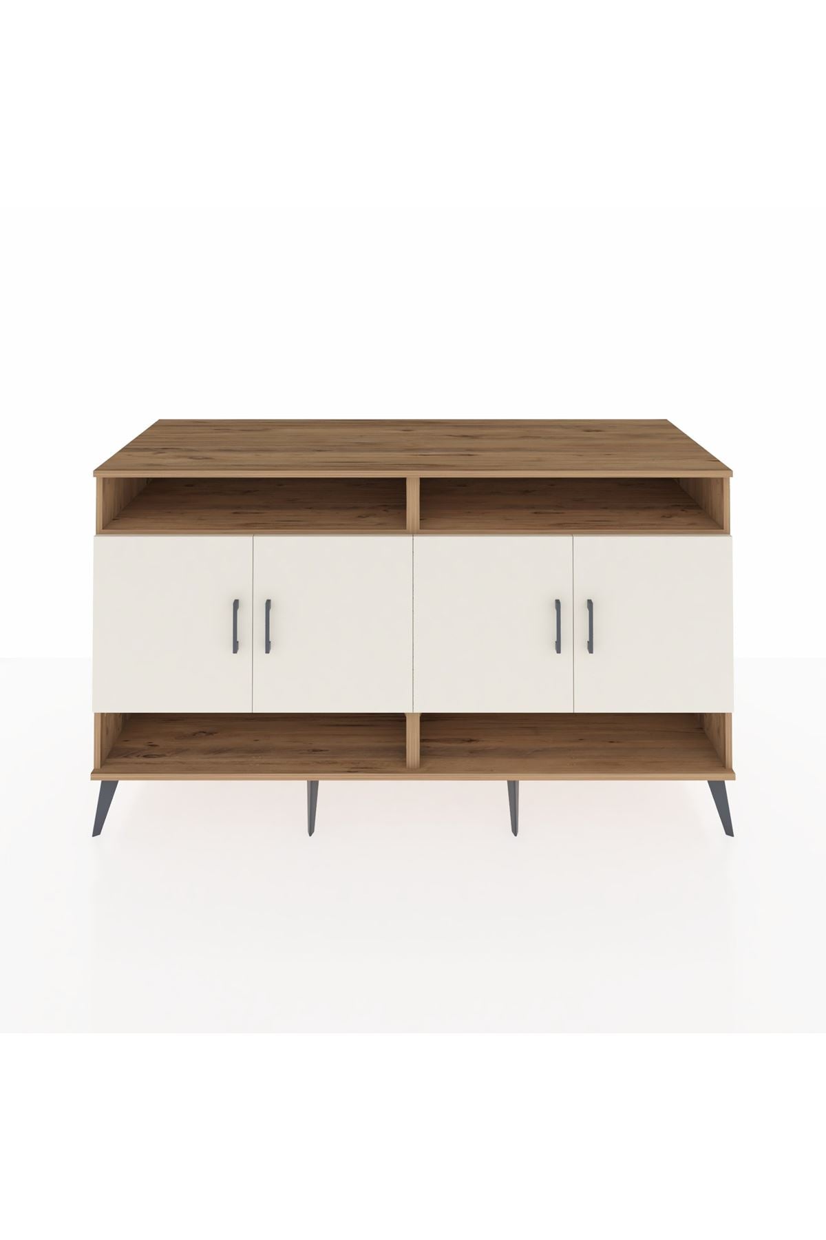 Kronos Konsol 6 Raflı 4 Kapaklı 176x59x99 Çam-Aytaşı/Çam