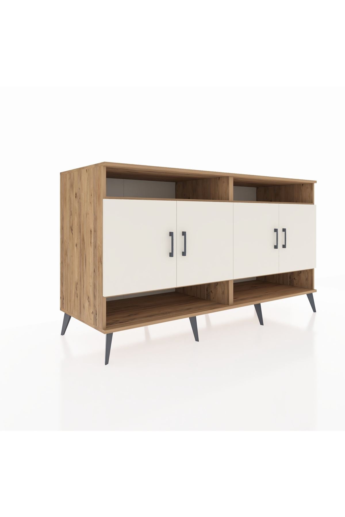 Kronos Konsol 6 Raflı 4 Kapaklı 176x59x99 Çam-Aytaşı/Çam