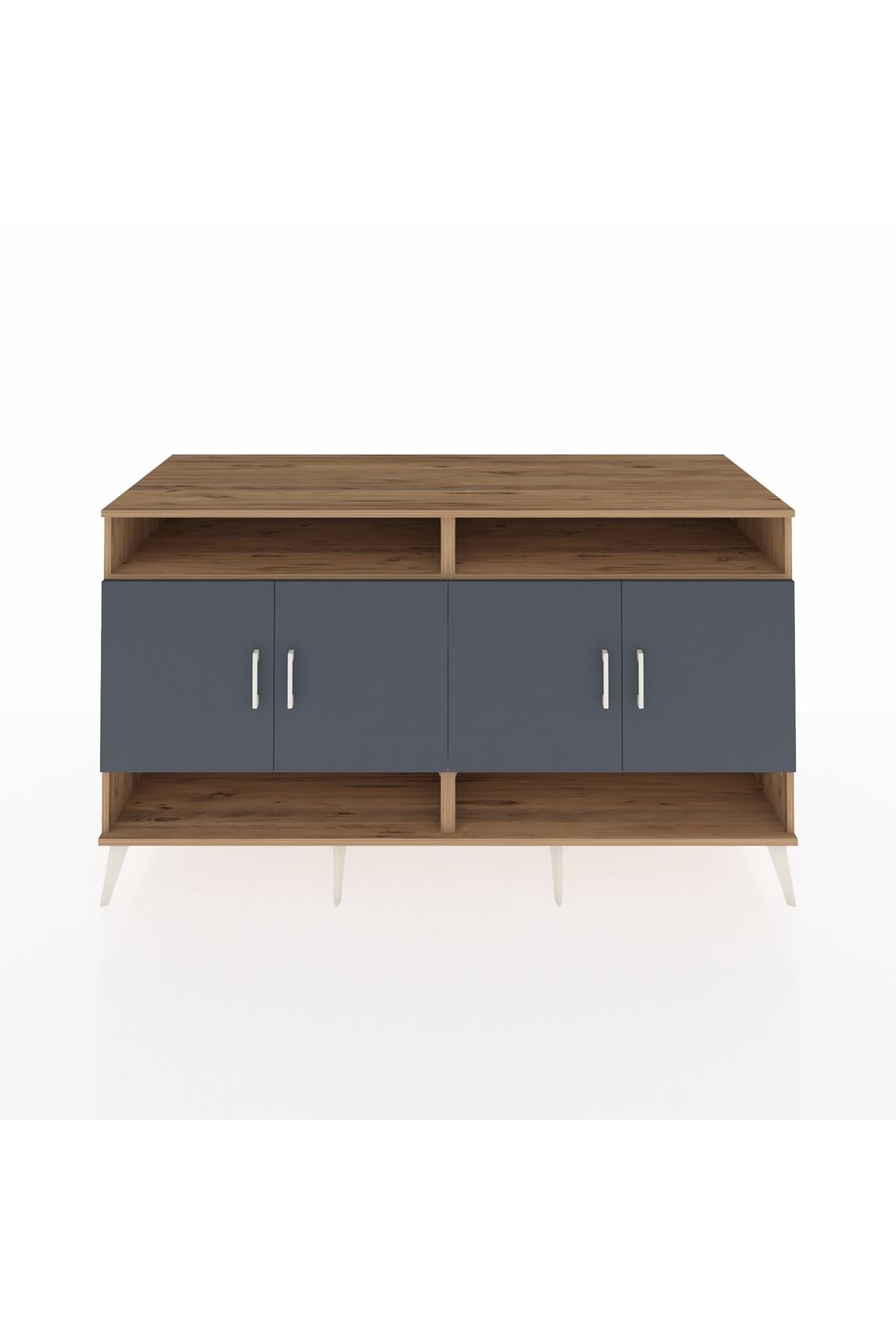 Kronos Konsol 6 Raflı 4 Kapaklı 176x59x99 Çam-Antrasit/Aytaşı