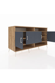 Kronos Konsol 6 Raflı 4 Kapaklı 176x59x99 Çam-Antrasit