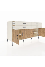 Kronos Konsol 2 Raflı 4 Çekmeceli 8 Kapaklı 176x59x99 Aytaşı-Çam/Aytaşı