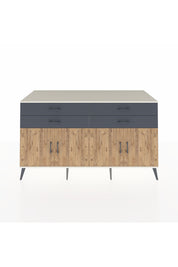 Kronos Konsol 2 Raflı 4 Çekmeceli 8 Kapaklı 176x59x99 Aytaşı-Çam/Antrasit