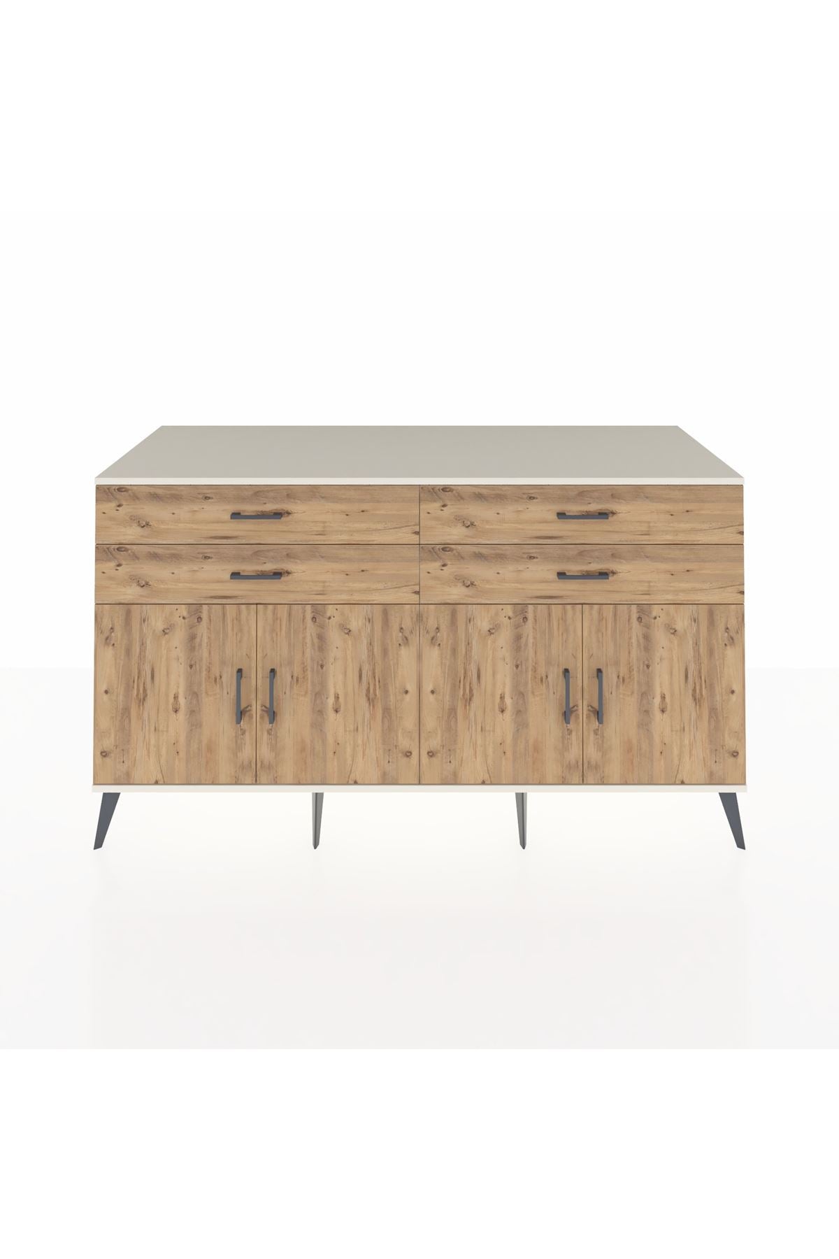 Kronos Konsol 2 Raflı 4 Çekmeceli 8 Kapaklı 176x59x99 Aytaşı-Çam