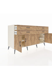 Kronos Konsol 2 Raflı 4 Çekmeceli 8 Kapaklı 176x59x99 Aytaşı-Çam