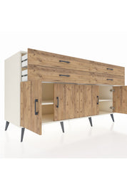 Kronos Konsol 2 Raflı 4 Çekmeceli 8 Kapaklı 176x59x99 Aytaşı-Çam