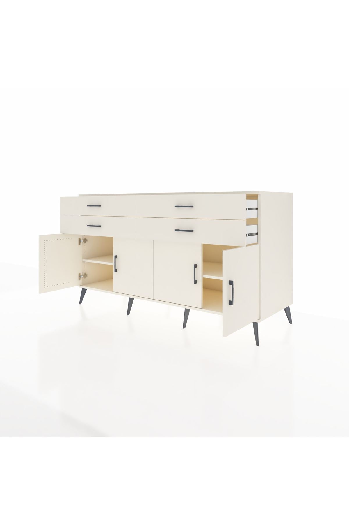 Kronos Konsol 2 Raflı 4 Çekmeceli 8 Kapaklı 176x59x99 Aytaşı-Aytaşı