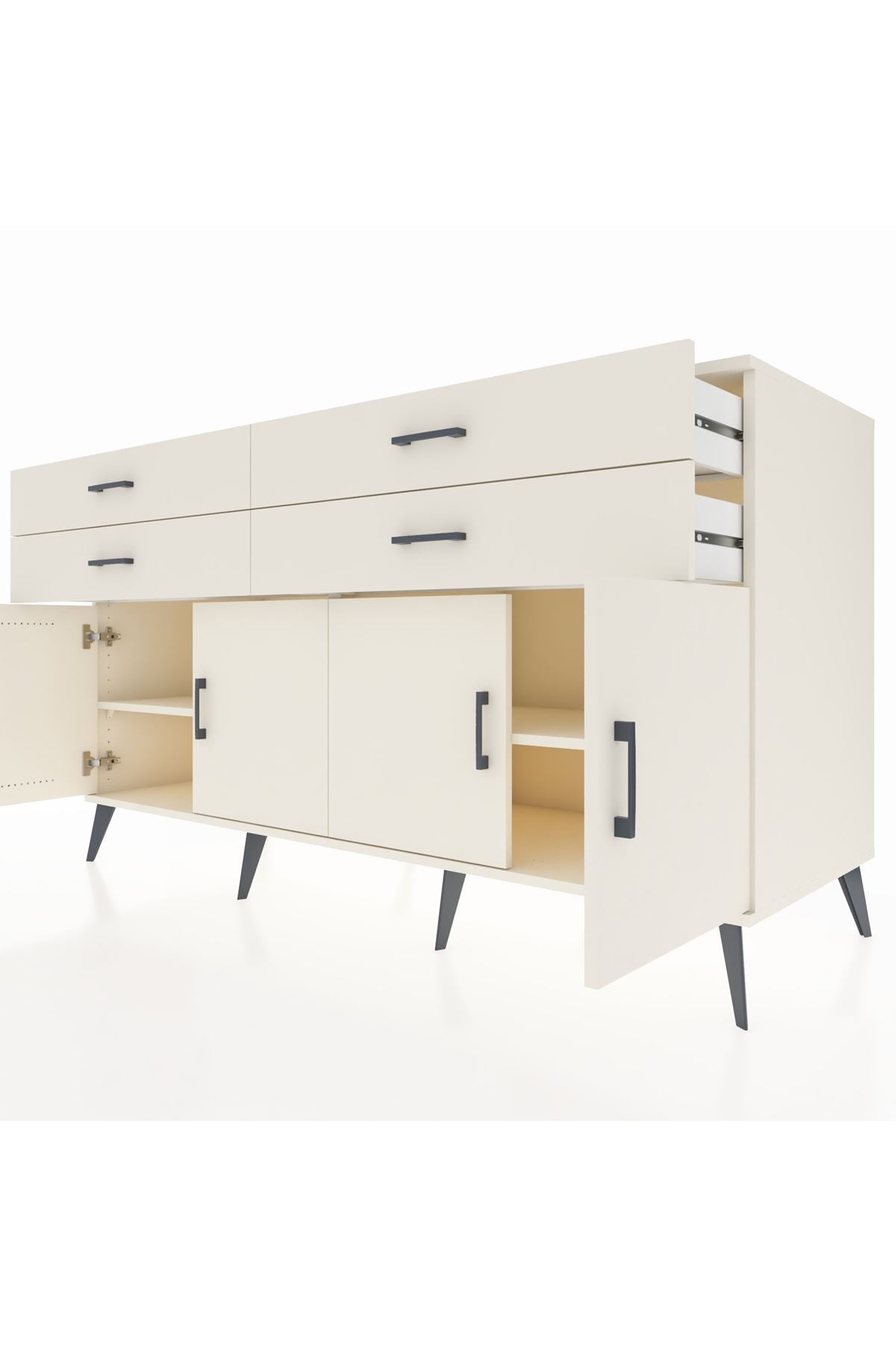 Kronos Konsol 2 Raflı 4 Çekmeceli 8 Kapaklı 176x59x99 Aytaşı-Aytaşı