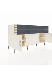 Kronos Konsol 2 Raflı 4 Çekmeceli 8 Kapaklı 176x59x99 Aytaşı-Aytaşı/Antrasit