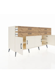 Kronos Konsol 2 Raflı 4 Çekmeceli 8 Kapaklı 176x59x99 Aytaşı-Aytaşı/Çam