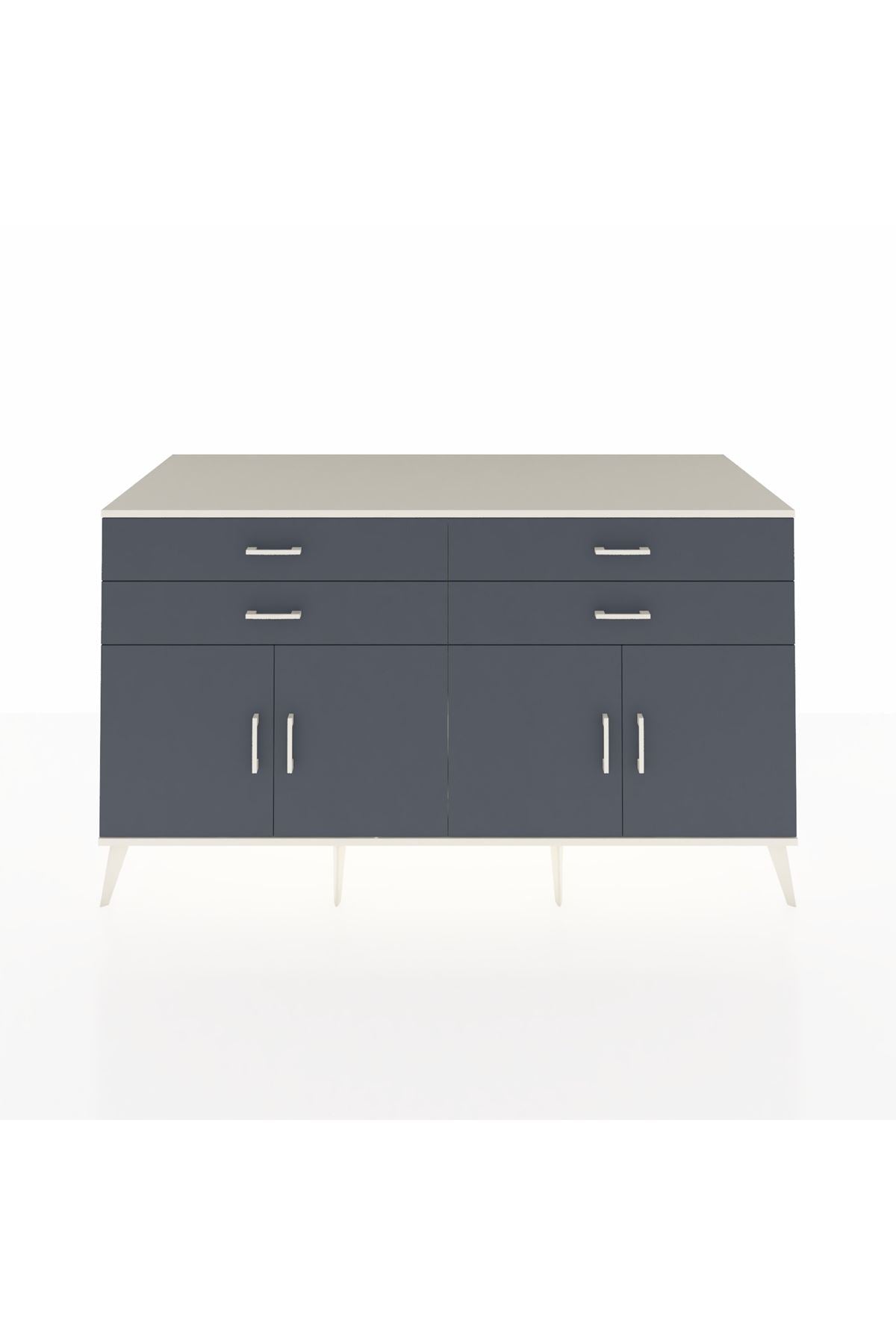 Kronos Konsol 2 Raflı 4 Çekmeceli 8 Kapaklı 176x59x99 Aytaşı-Antrasit