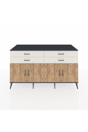 Kronos Konsol 2 Raflı 4 Çekmeceli 8 Kapaklı 176x59x99 Antrasit-Çam/Aytaşı