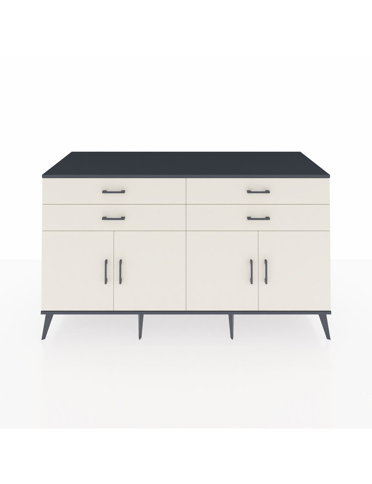 Kronos Konsol 2 Raflı 4 Çekmeceli 8 Kapaklı 176x59x99 Antrasit-Aytaşı