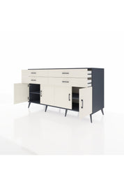 Kronos Konsol 2 Raflı 4 Çekmeceli 8 Kapaklı 176x59x99 Antrasit-Aytaşı