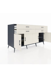 Kronos Konsol 2 Raflı 4 Çekmeceli 8 Kapaklı 176x59x99 Antrasit-Aytaşı