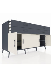 Kronos Konsol 2 Raflı 4 Çekmeceli 8 Kapaklı 176x59x99 Antrasit-Aytaşı/Antrasit