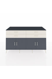 Kronos Konsol 2 Raflı 4 Çekmeceli 8 Kapaklı 176x59x99 Antrasit-Antrasit/Aytaşı