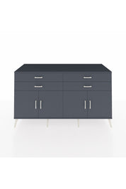 Kronos Konsol 2 Raflı 4 Çekmeceli 8 Kapaklı 176x59x99 Antrasit-Antrasit