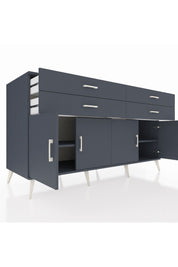 Kronos Konsol 2 Raflı 4 Çekmeceli 8 Kapaklı 176x59x99 Antrasit-Antrasit